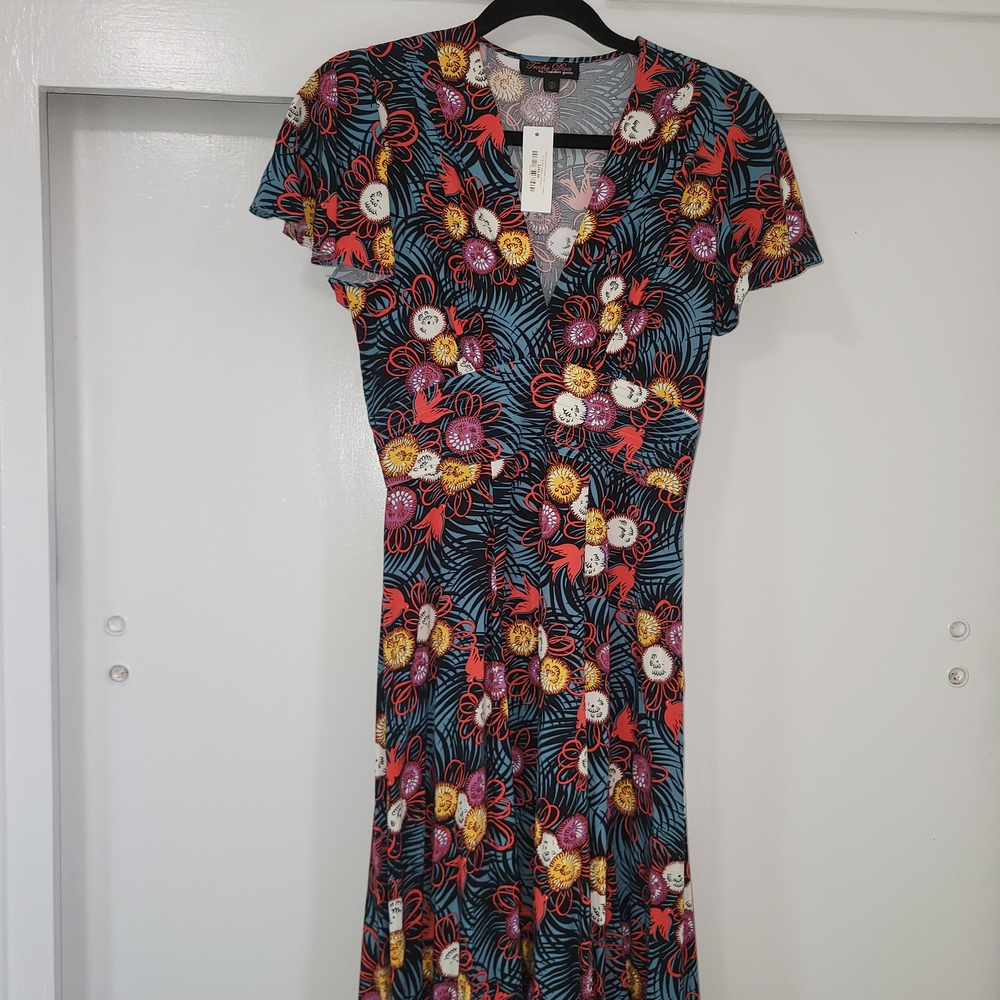 Trashy Diva Blue Pink Flutter Sleeve Sundress